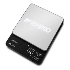 BÁSCULA RHINO BACI-3M | Báscula Digital de Precisión | Capacidad 200 g a 3 kg | Precisión 0.1 g | Plato de Acero Inoxidable | Repostería Joyería Laboratorio