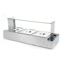 BAÑO MARIA MIGSA BN-B22 | Baño María 3 Insertos Medios | Eléctrico | Acero Inoxidable | Platillos Guisados Buffet