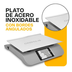 BÁSCULA RHINO BAR-7 | Báscula Mostrador | 30 Kg | Acero Inoxidable | Verdulería Negocio