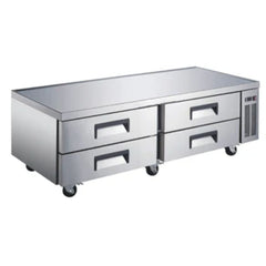 BASE CHEF INTERNATIONAL INT/BC-4C-AI | Mesa Refrigerada Base Chef | 14 Pies Cúbicos | 4 Cajones | Acero Inoxidable | Cocina Industrial Restaurante