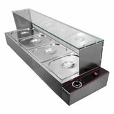 BAÑO MARIA MIGSA BN-B23 | Baño María 4 Insertos Medios | Eléctrico | Acero Inoxidable | Comida Restaurante Buffet