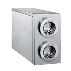 DESPACHADOR DE VASOS MIGSA HCW-2 | Despachador de Vasos con Gabinete 2 Secciones | Resorte que Presiona el Vaso Hacia Afuera | Acero Inoxidable | Establecimientos de Comida Alimentos