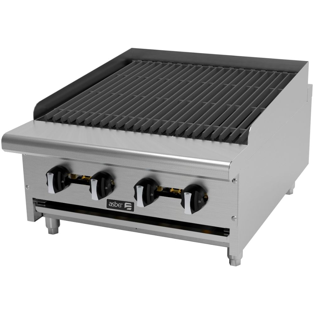 ASADOR ASBER AERB-24 | Asador | Gas | Acero Inoxidable | 4 Quemadores Flauta | Parrillas Desmontables | Taquería Tianguis Taquiza