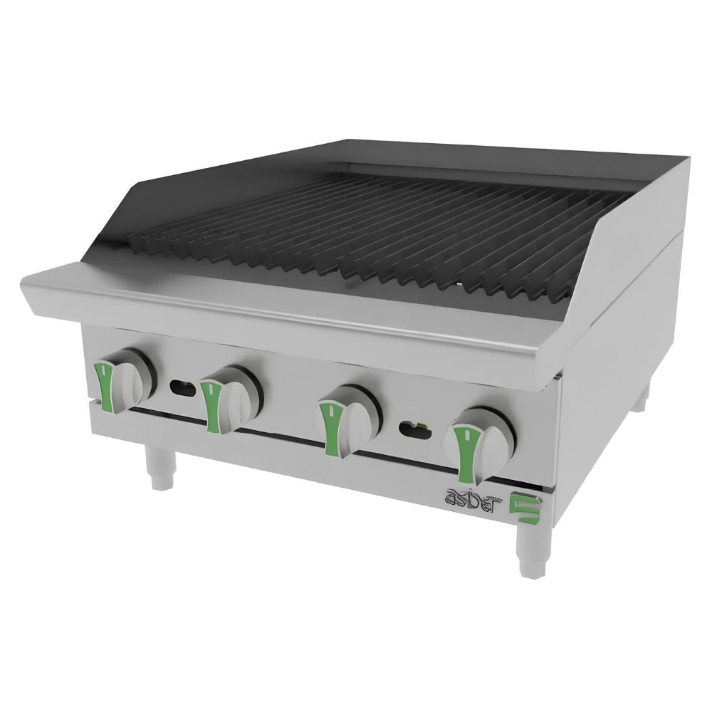 ASADOR ASBER AERB 24 EM | Gas | 4 Quemadores | Acero Inoxidable | Restaurante Cafetería Cocina Industrial