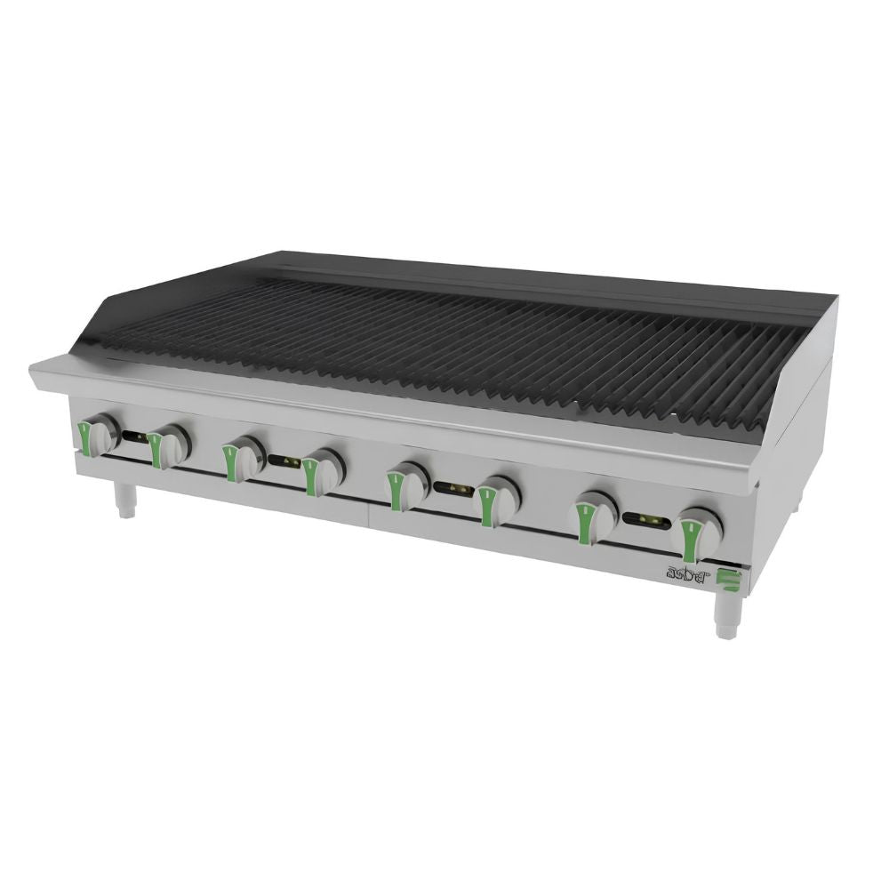 ASADOR ASBER AERB 48 EM | Gas | 8 Quemadores | Acero Inoxidable | Restaurante Cafetería Cocina Industrial