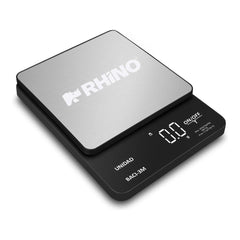 BÁSCULA RHINO BACI-3M | Báscula Digital de Precisión | Capacidad 200 g a 3 kg | Precisión 0.1 g | Plato de Acero Inoxidable | Repostería Joyería Laboratorio