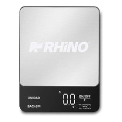 BÁSCULA RHINO BACI-3M | Báscula Digital de Precisión | Capacidad 200 g a 3 kg | Precisión 0.1 g | Plato de Acero Inoxidable | Repostería Joyería Laboratorio