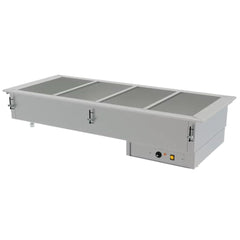 BAÑO MARIA ASBER DBM-411-S-W 220V 50/60Hz | Baño María Eléctrico | Acero Inoxidable | 4 Insertos Enteros | Gris | Restaurante Hotel Buffet