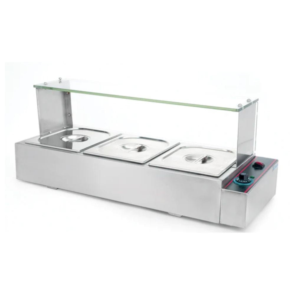 BAÑO MARIA MIGSA BN-B22 | Baño María 3 Insertos Medios | Eléctrico | Acero Inoxidable | Platillos Guisados Buffet