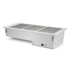 BAÑO MARIA ASBER DBM-311-S-W 220V 50/60Hz | Baño María | Eléctrica | 3 Insertos | Acero Inoxidable | Gris | Restaurante Buffet Banquetes