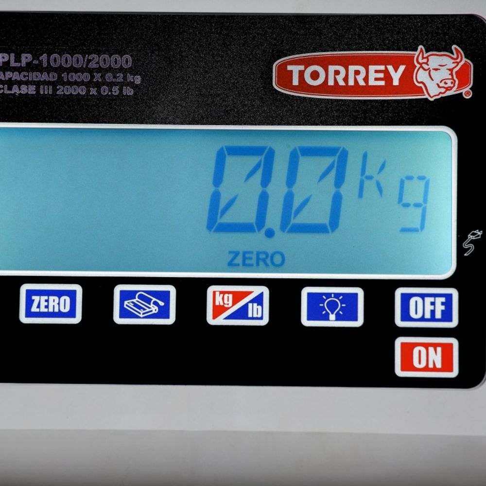 BÁSCULA ALÁMBRICA TORREY 0PLP3000-5 | Báscula Alámbrica 3000 kg Plataforma | Uso Rudo Comercial | Restaurante Bistrós