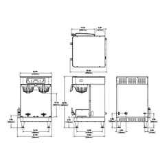 CAFETERA BUNN ICB TWIN SH 120/240V SST 51200.0100 | Cafetera Infusión Series Twin | Acero Inoxidable | Tienda Conveniencia Oficina