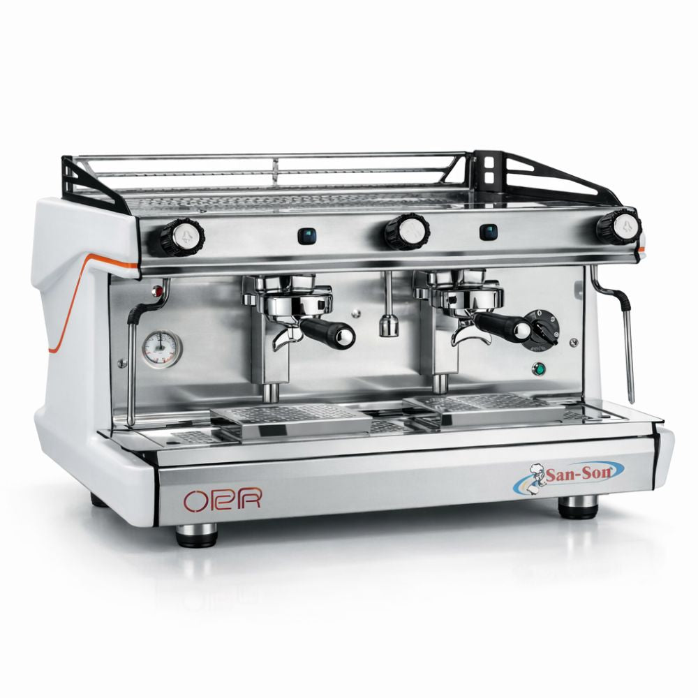 CAFETERA SAN SON OPERA 2G PU | Cafetera Italiana Semiautomática | 2 Grupos Profesionales | Caldera de Latón de 11 Lts | Cafetería Restaurante Hotel Negocio