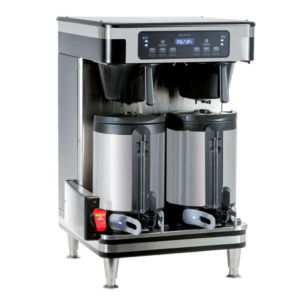 CAFETERA BUNN ICB TWIN SH 120/240V BLK/STS 51200.0101 | Cafetera Infusión Series Twin | Acero Plástico Negro | Oficina Coworking