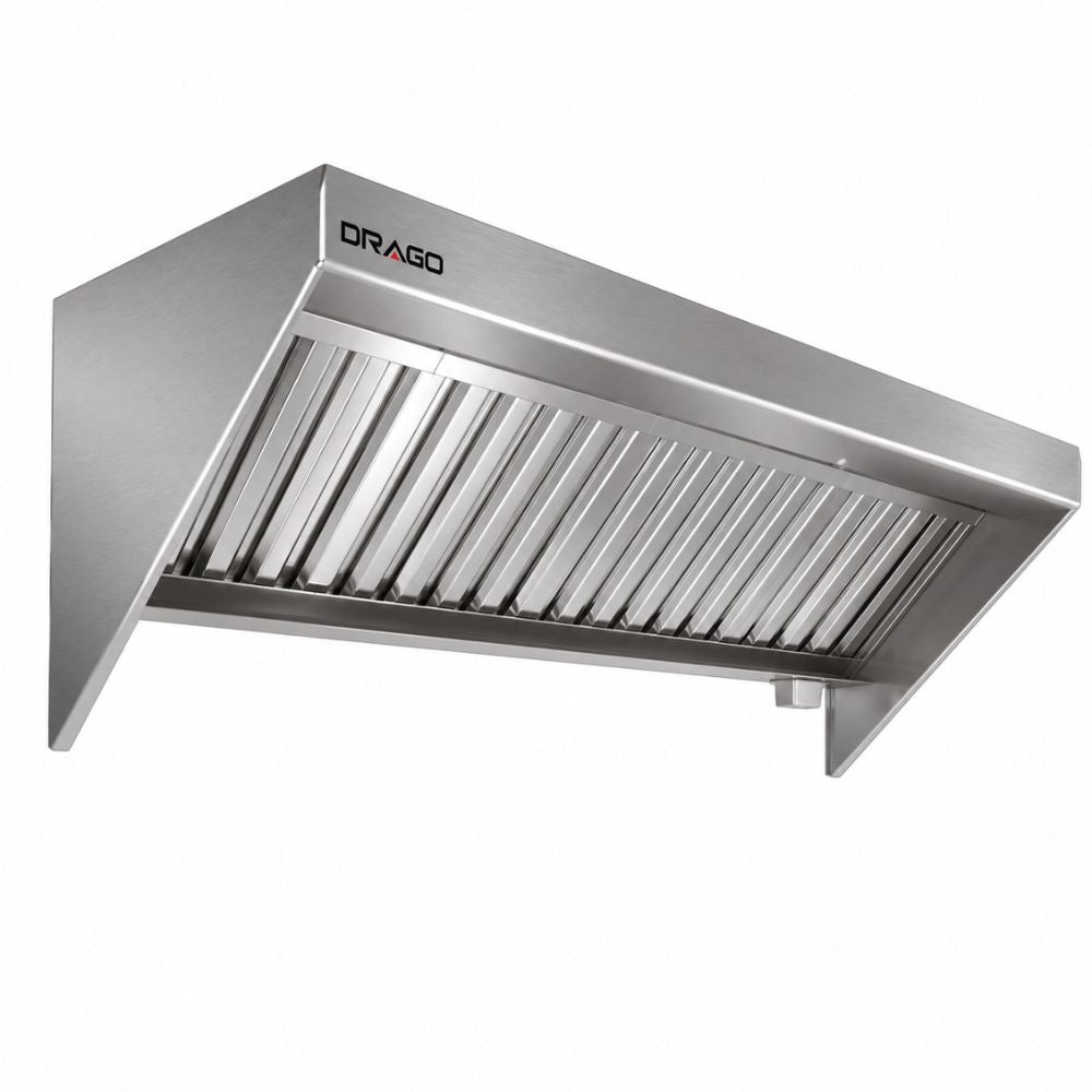 CAMPANA DRAGO MC-08-00 | Campana Backshelf | 8 Pies Cúbicos | Frente 244 cm | Acero Inoxidable | Cocina Industrial Restaurante