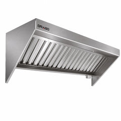 CAMPANA DRAGO MC-08-00 | Campana Backshelf | 8 Pies Cúbicos | Frente 244 cm | Acero Inoxidable | Cocina Industrial Restaurante