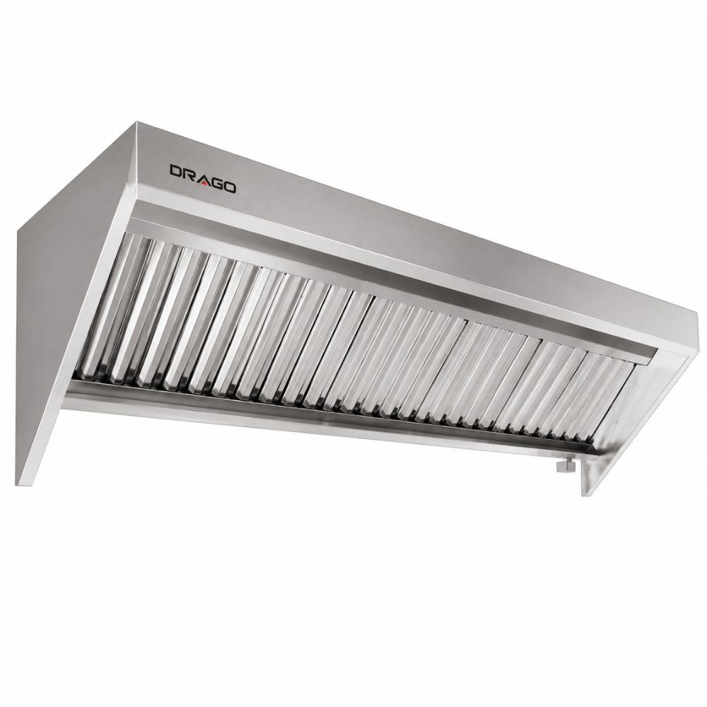 CAMPANA DRAGO MC-10-00 | Campana Backshelf | 10 Pies Cúbicos | Frente 305 cm | Acero Inoxidable | Cocina Industrial Restaurante