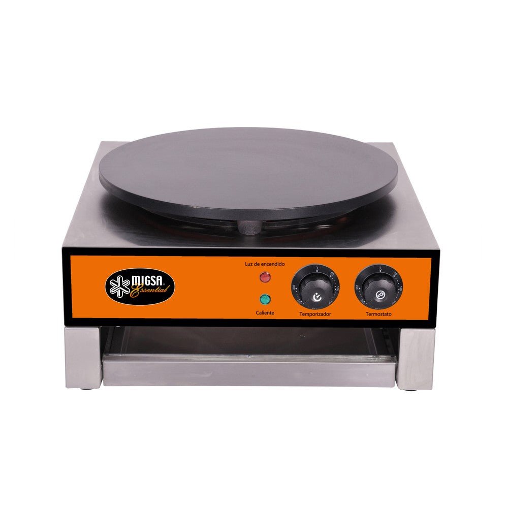 CREPERA MIGSA ESSENTIAL CME-1 | Crepera Eléctrica | Termostato de 0°C a 290°C | Acero Inoxidable | Cafetería Crepería Restaurante