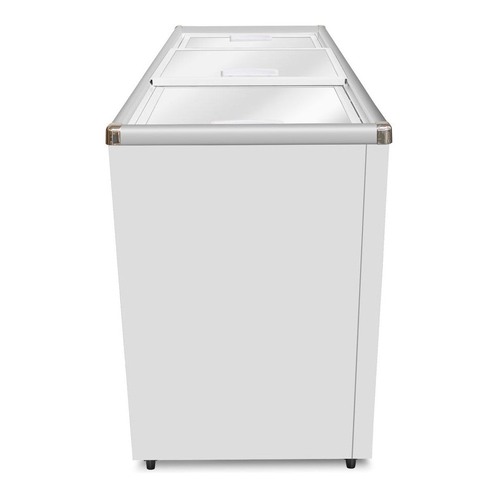 CONGELADOR RHINO CONGECRI-12P | Congelador Horizontal Tapa de Cristal Plano | Capacidad 12 Pies³ / 265 L | Temperatura -24°C a 5°C | Supermercado Heladería Tienda de Conveniencia