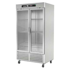CONGELADOR ASBER ARF-37-G HC | Congelador Vertical | 2 Puertas Cristal | 6 Parrillas | 37 Pies Cúbicos | Acero Inoxidable | Controles Electrónicos | Tienda Supermercado Negocio