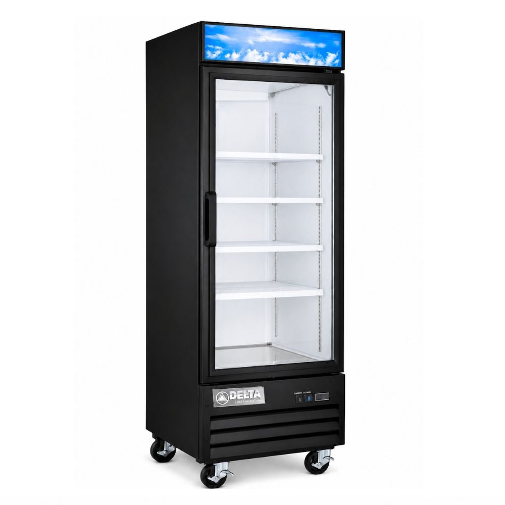 CONGELADOR DELTA D-CV-1PV | Congelador Vertical | 23 Pies Cúbicos | 1 Puerta de Vidrio | Abarrotes Tienda Comercial