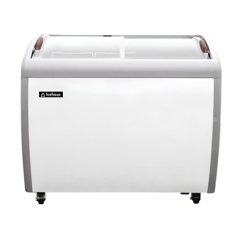 CONGELADOR ICEHAUS CHPC-260 | Enfriador y Congelador Paletero Horizontal | Puerta de Cristal Curva | 9 Pies Cúbicos (260 L) | Paletería Heladería