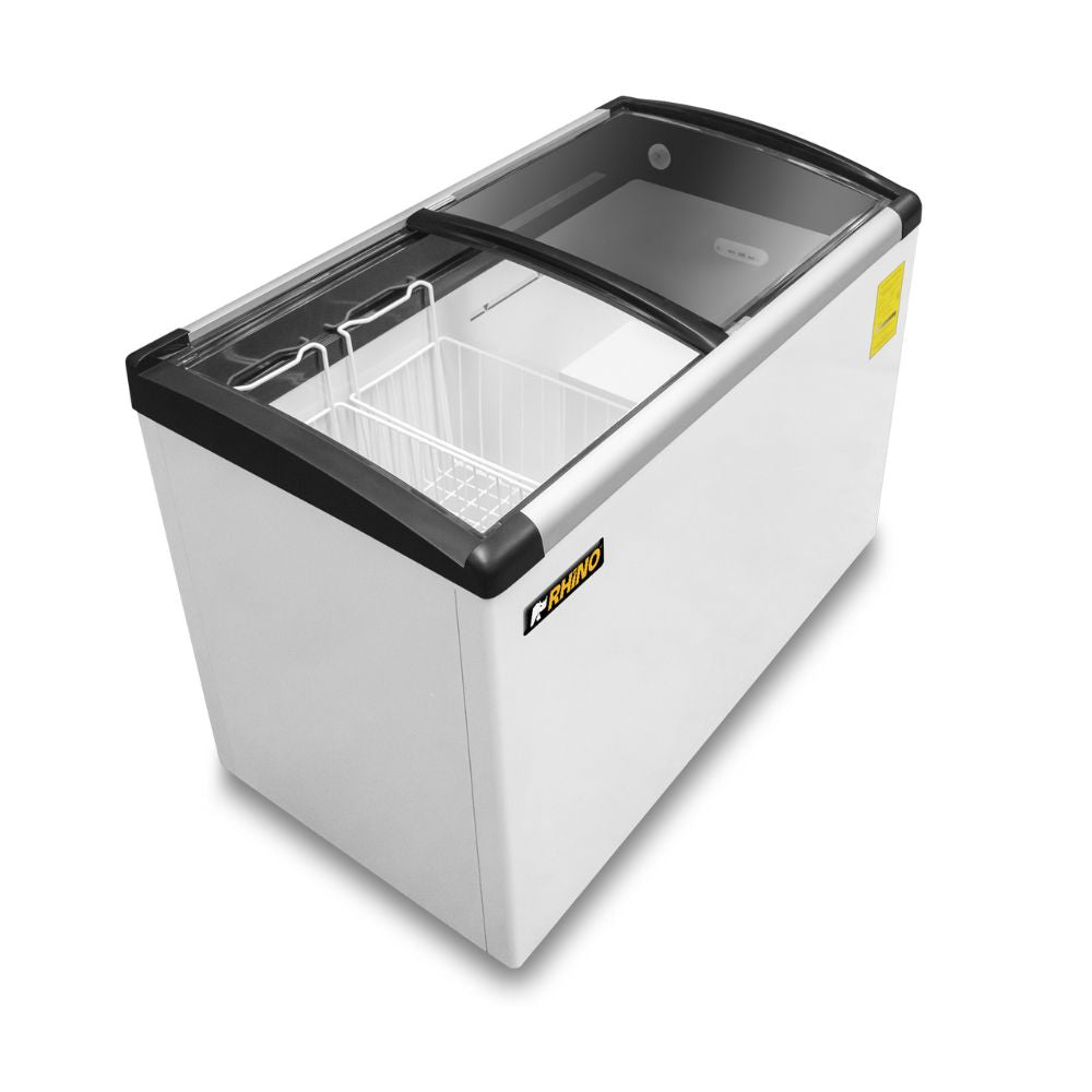 CONGELADOR RHINO CONGECRI-7C | Congelador Tapa de Cristal Curva | Capacidad: 7 ft3 / 190 L | Paleterías Cafeterías Tiendas de Conveniencia