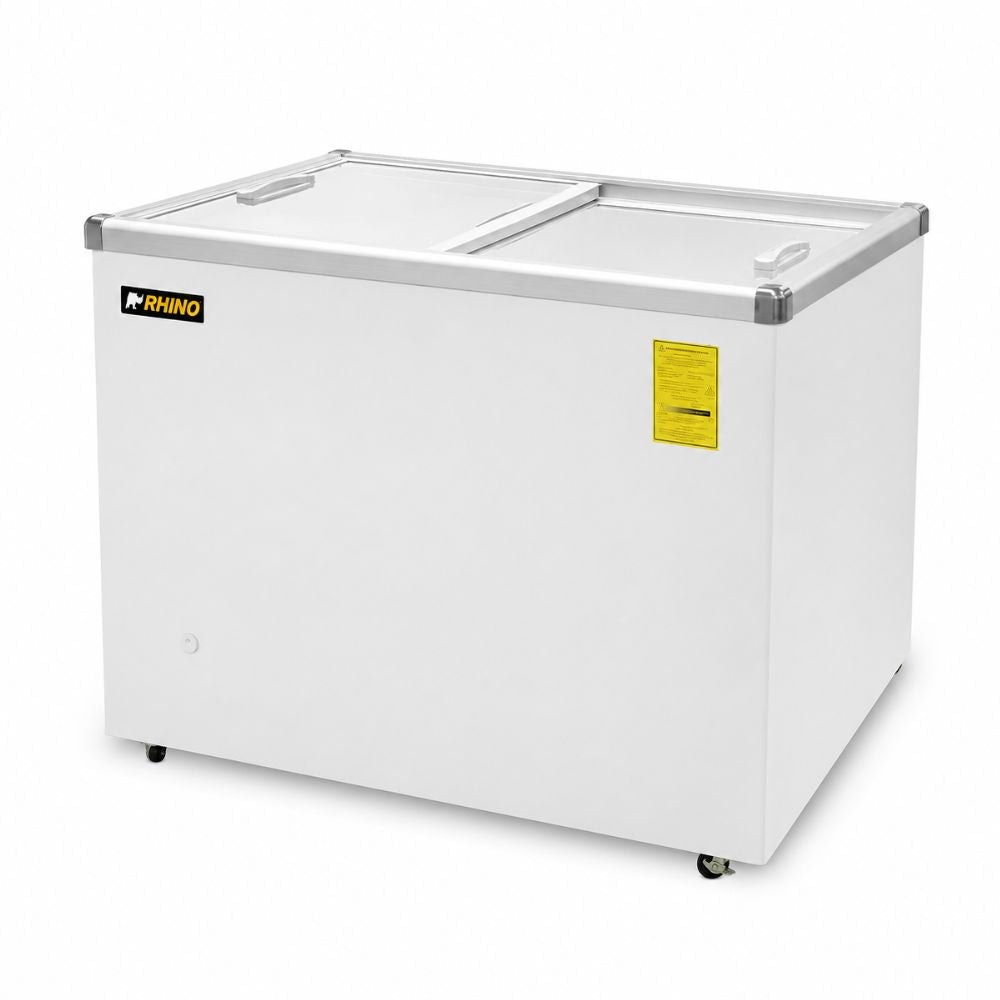 CONGELADOR RHINO CONGECRI-7P | Congelador Tapa de Cristal Plano | Capacidad: 7 ft3 / 161 L | Paleterías Cafeterías Tiendas de Conveniencia