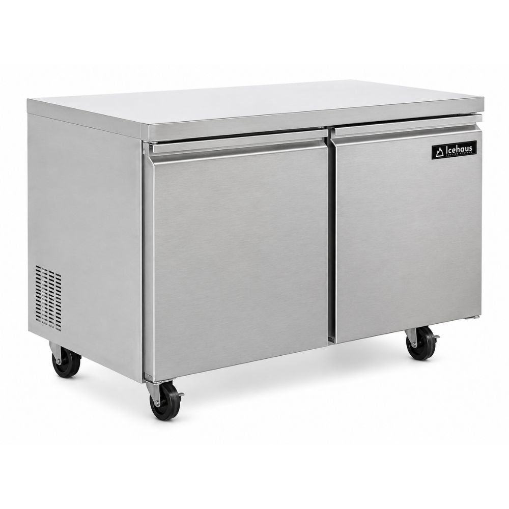 CONGELADOR BAJO BARRA ICEHAUS CBB-2P-SS-01 | Congelador Bajo Barra | 2 Puertas | Capacidad 11 Pies Cúbicos | Temperatura: 7° ~ 0°F | Bar Cafetería Restaurante