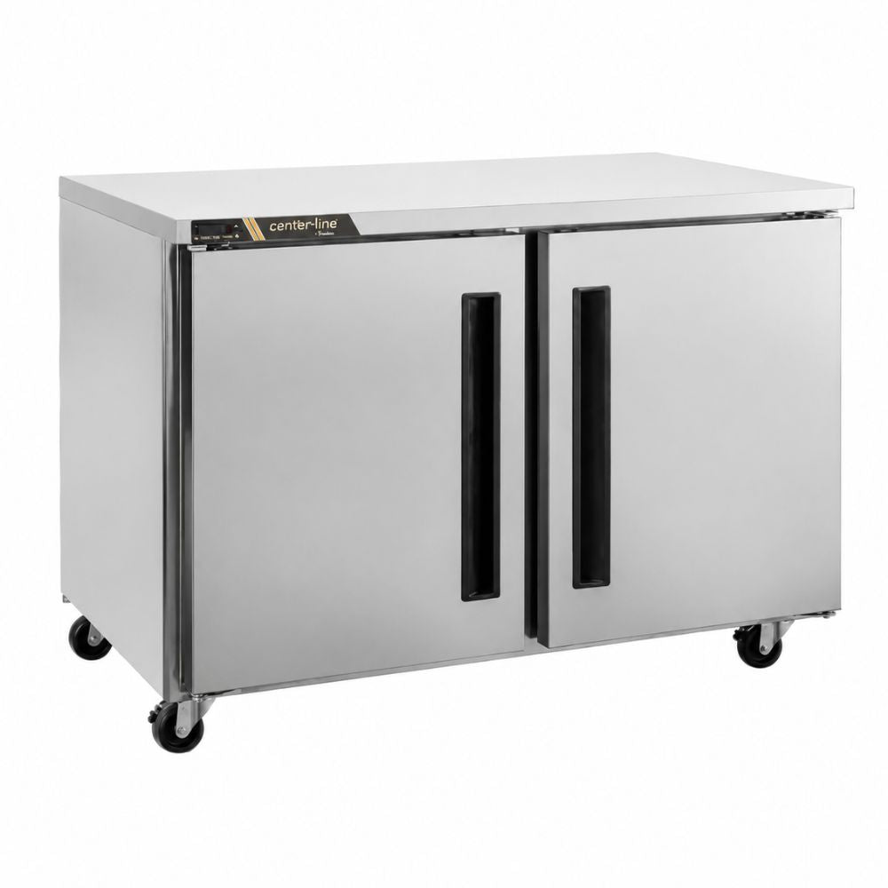 CONGELADOR CENTERLINE CLUC-48F-SD-RR | Congelador Bajo Barra | 2 Puertas Sólidas | 13.28 Pies Cúbicos | Acero Inoxidable | Restaurante Cafetería Bar