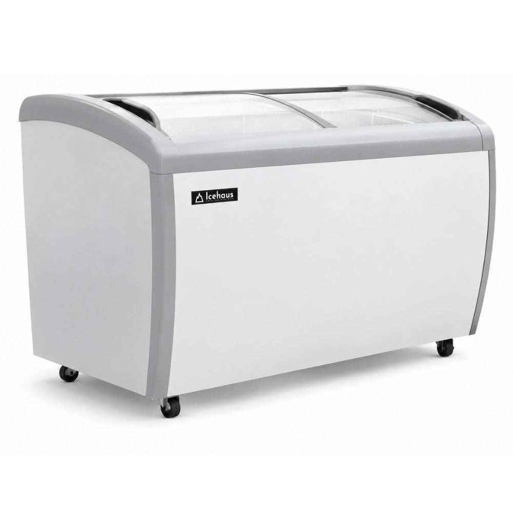 CONGELADOR ICEHAUS CHPC-360 | Enfriador y Congelador Paletero Horizontal | Puerta de Cristal Curva | 12.5 Pies Cúbicos (360 L) | Paletería Heladería