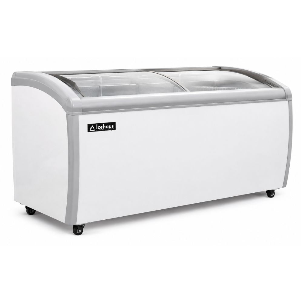 CONGELADOR ICEHAUS CHPC-460 | Enfriador y Congelador Paletero Horizontal | Puerta de Cristal Curva | 16 Pies Cúbicos (460 L) | Negocio Paletería Heladería