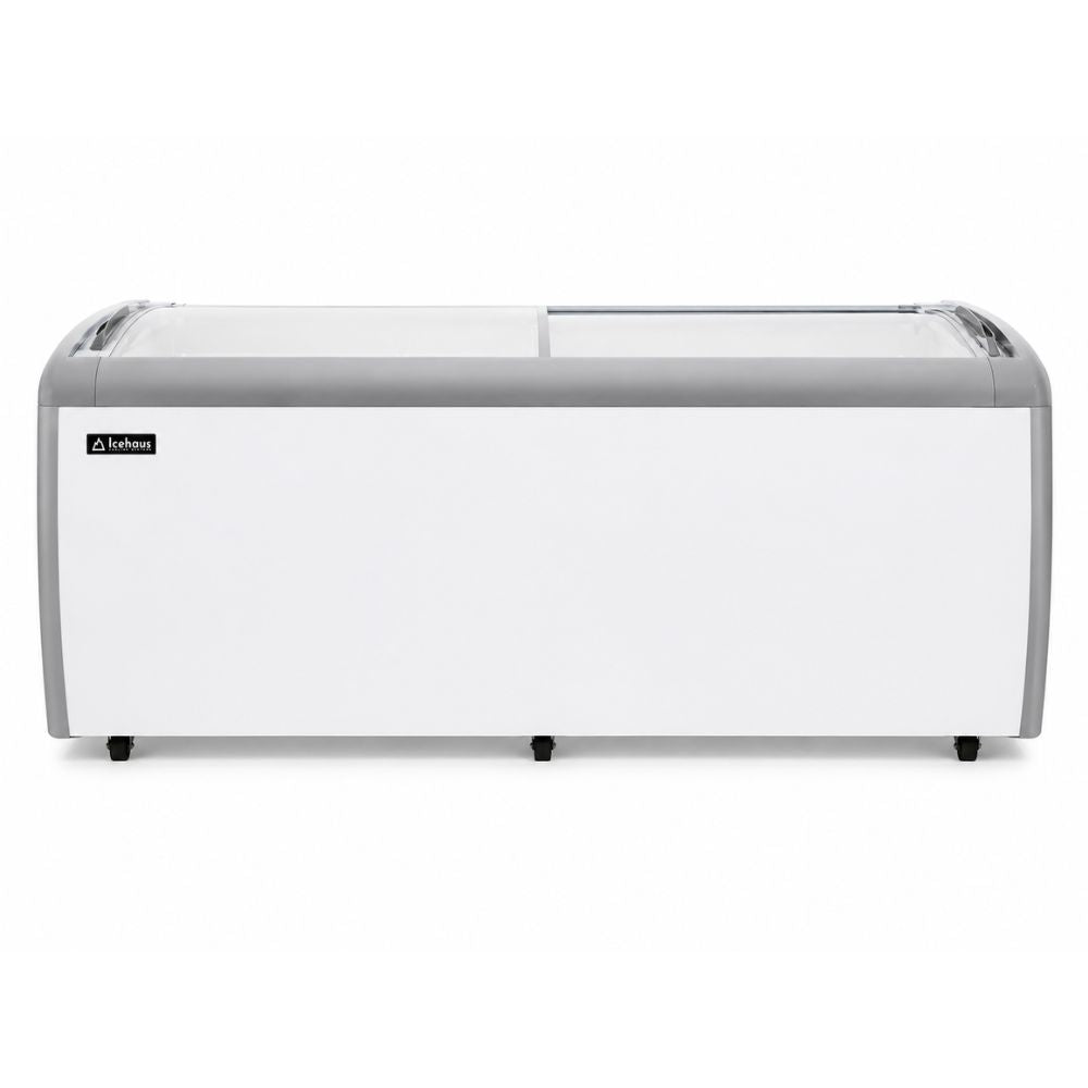 CONGELADOR ICEHAUS CHPC-560 | Enfriador y Congelador Paletero Horizontal | Puerta de Cristal Curva | 19.5 Pies Cúbicos (560 L) | Paletería Heladería