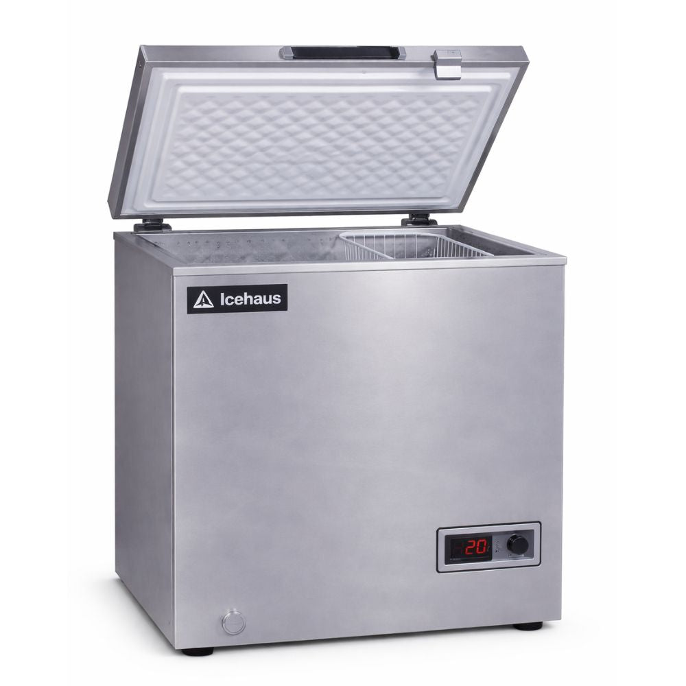 CONGELADOR ICEHAUS CTC - 05-G | Congelador y Refrigerador Horizontal Gris | 1 Tapa de Cofre | 5 Pies Cúbicos | Pescadería Heladería Cafetería