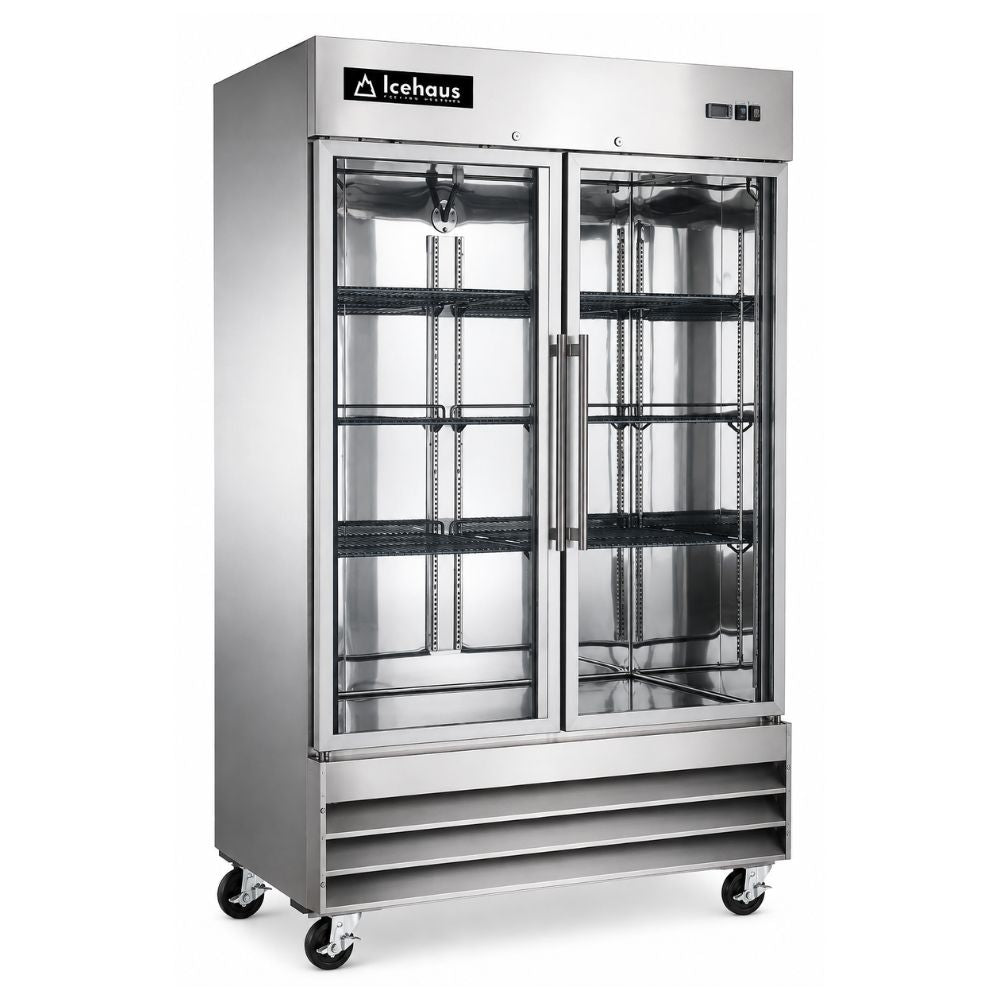 CONGELADOR ICEHAUS CV-2PC-SS-01 | Congelador Vertical | 2 Puertas Cristal | Capacidad 41 Pies Cúbicos | Temperatura: -7° ~ 0°F | Restaurante Cocina Industrial