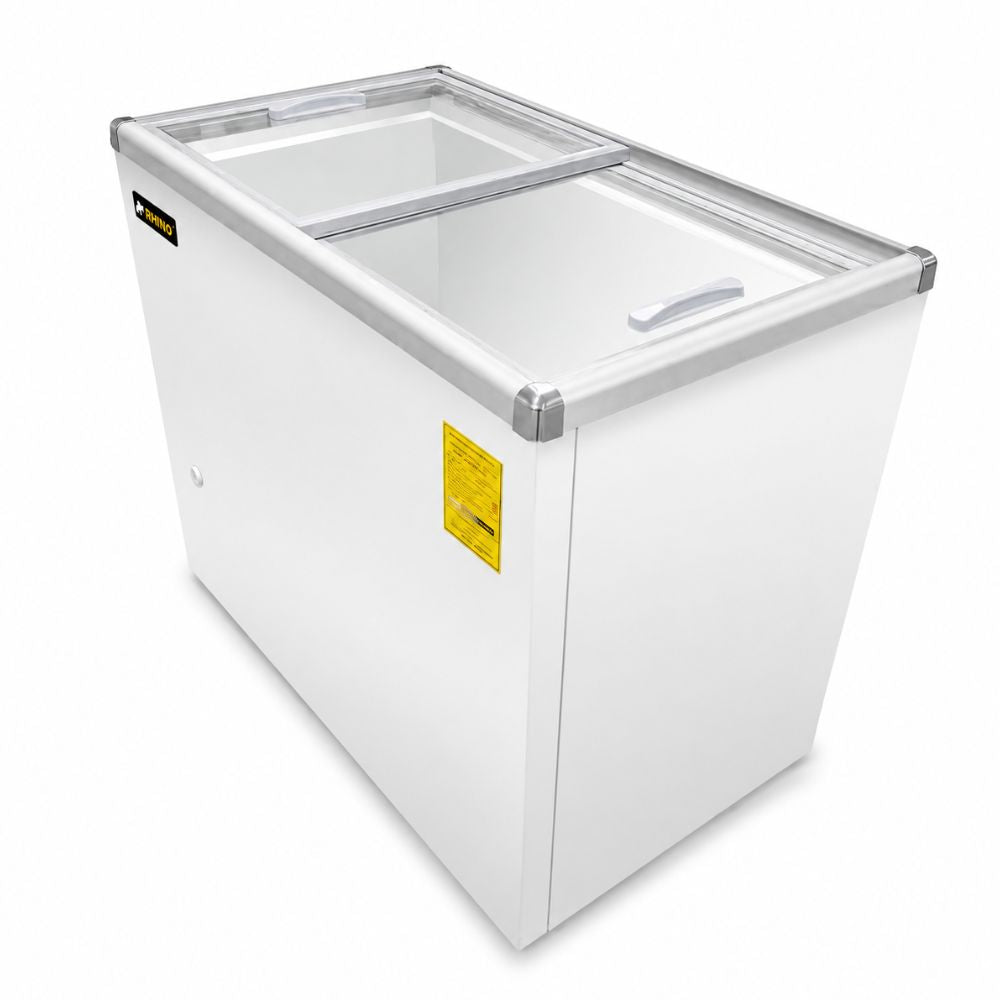 CONGELADOR RHINO CONGECRI-7P | Congelador Tapa de Cristal Plano | Capacidad: 7 ft3 / 161 L | Paleterías Cafeterías Tiendas de Conveniencia