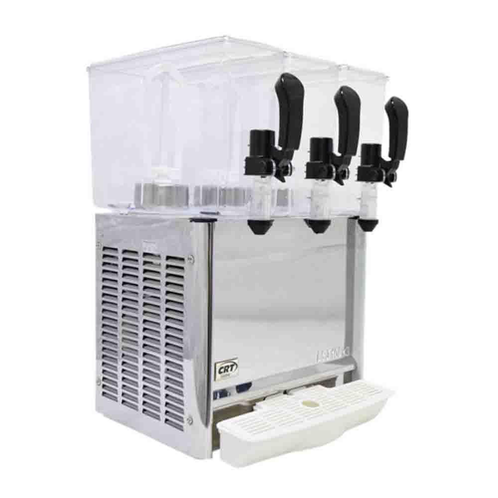 DISPENSADOR DE JUGOS CRT 3T SS 200-031-006 | Dispensador de Jugos Temperatura de Trabajo de -7°C a 12°C 3 Depósitos 10 Litros c/u | Charola Evita Escurrimientos | Acero Inoxidable | Buffets Desayunos Hoteles