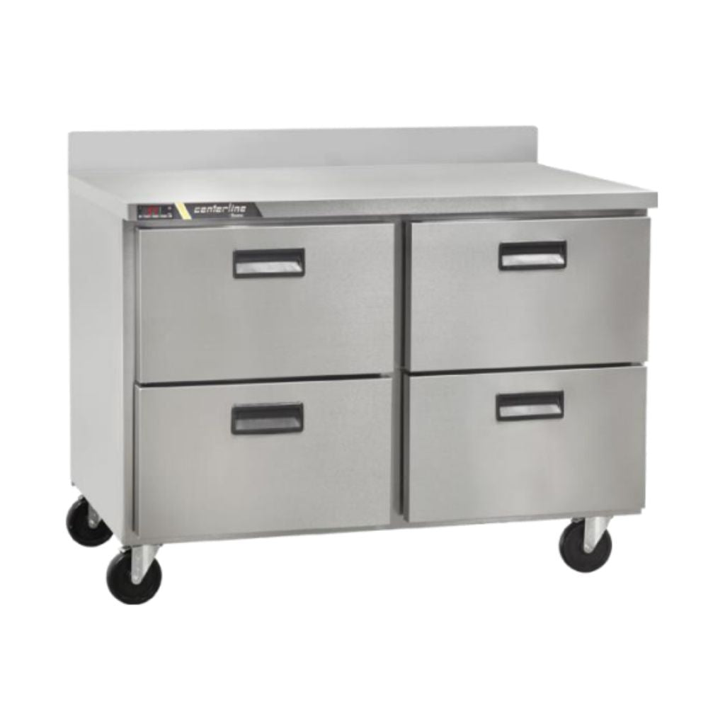 CONGELADOR CENTERLINE CLUC-48F-DW-WT | Congelador Bajo Barra Mesa Trabajo | 13.28 Pies Cúbicos | 4 Cajones Sólidos | Acero Inoxidable | Restaurante Cafetería Bar