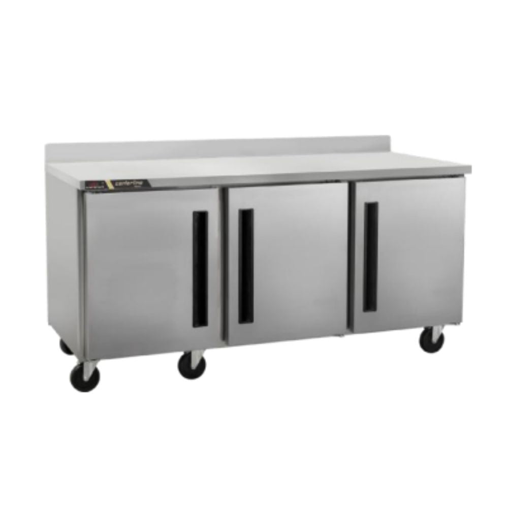CONGELADOR CENTERLINE CLUC-72F-SD-WTLLL | Congelador Bajo Barra Mesa Trabajo | 18.80 Pies Cúbicos | 3 Puertas Sólidas | Acero Inoxidable | Restaurante Cafetería Bar