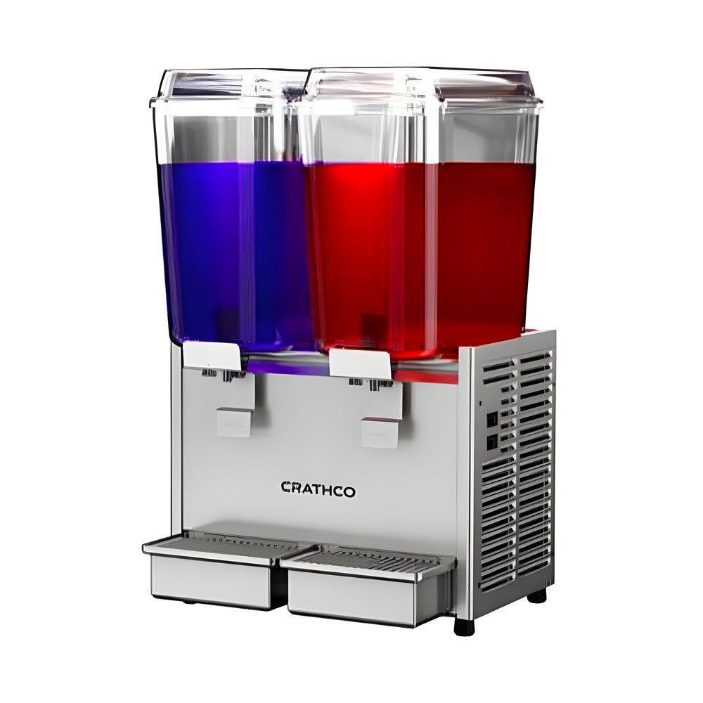 DISPENSADOR DE BEBIDAS FRÍAS 2 TAZONES ACERO INOXIDABLE CRATHCO D25-3 | Bebidas | Eléctrico | Acero Inoxidable | Restaurante Cafetería Autoservicio