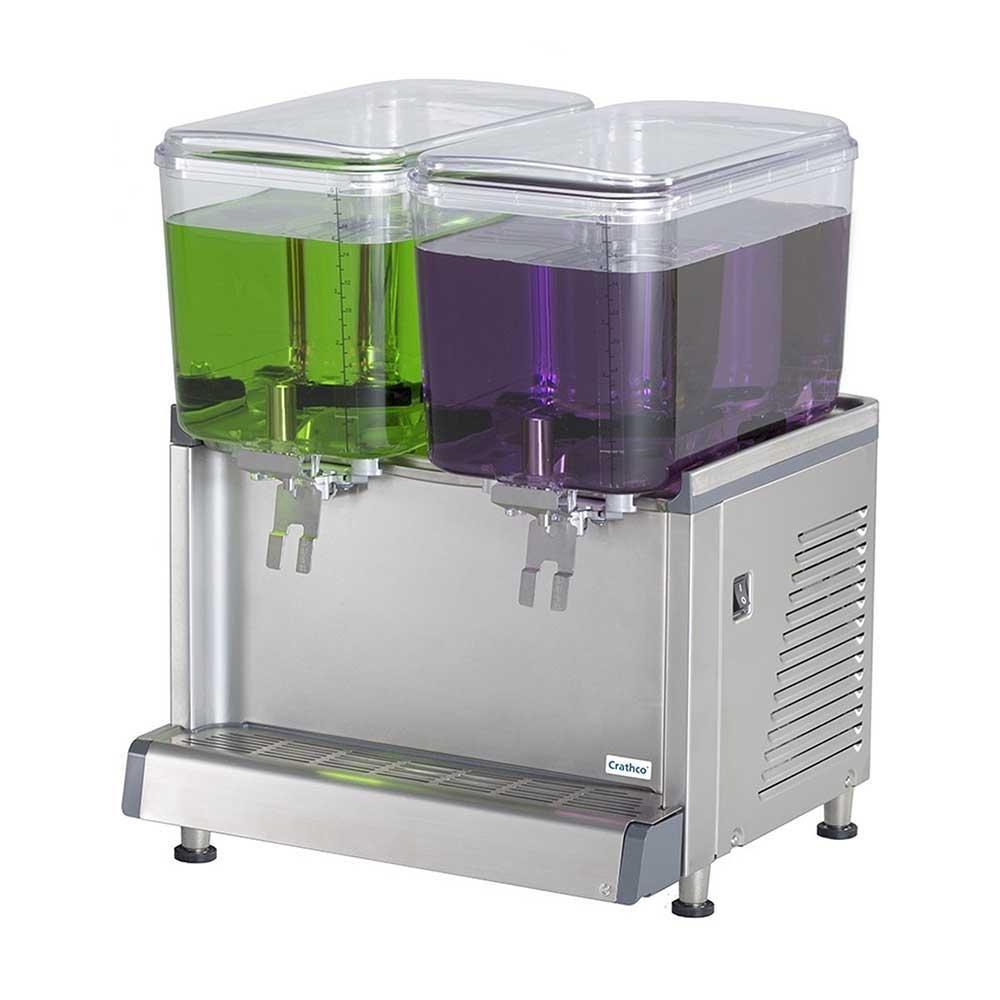 DISPENSADOR DE BEBIDAS CRATHCO CS2D16 | Dispensador de Bebidas Simplicity 2 Tanques 18 Litros / 4.75 Galones c/u | Charola Evita Escurrimientos | Acero Inoxidable | Cafetería Bistro Cine