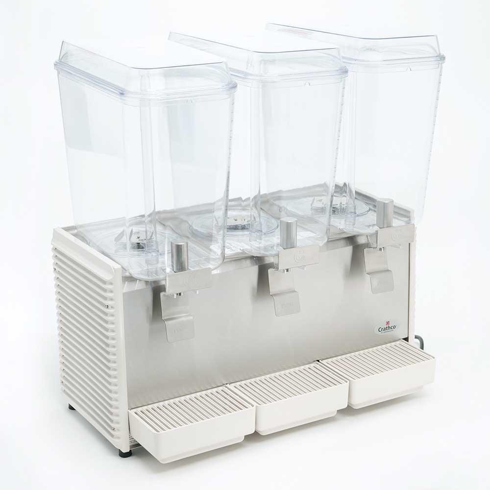 DISPENSADOR DE BEBIDAS CRATHCO D35-4 | Dispensador de Bebidas Clásico 3 Tanques 18.9 Litros / 5 Galones c/u | Charola Evita Escurrimientos | Acero Inoxidable | Restaurantes Cafeterías Bar