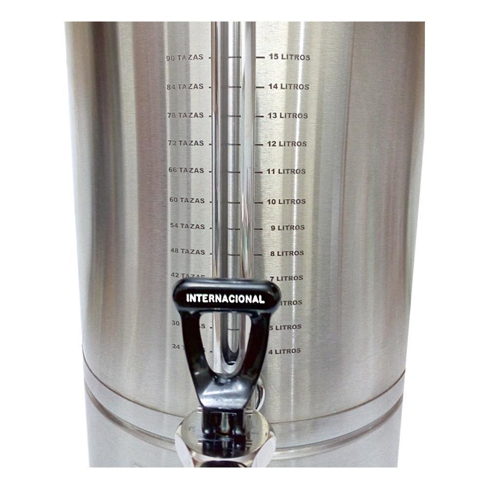 CAFETERA INTERNATIONAL SE-90 | Cafetera Percoladora Secretarial 15 Lts | 90 Tazas | Acero Inoxidable | Cafe Tipo Americano
