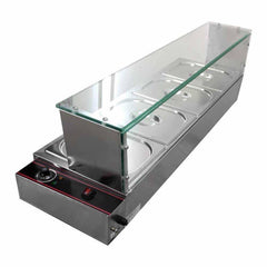 BAÑO MARIA MIGSA BN-B23 | Baño María 4 Insertos Medios | Eléctrico | Acero Inoxidable | Comida Restaurante Buffet