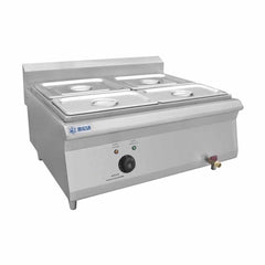 BAÑO MARIA MIGSA BN600-E607 | Baño María 4 Insertos de 1/3 Sobremesa | Eléctrico | Acero Inoxidable | para Alimentos Calientes Buffet