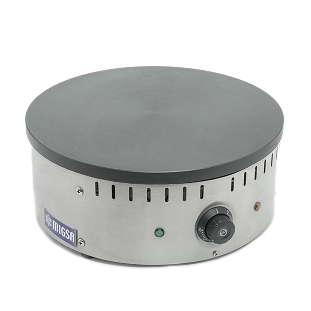 CREPERA MIGSA CM-003 | Crepera Sencilla Teflon | Electrica | Acero Inoxidable | Crepas Dulces Saladas