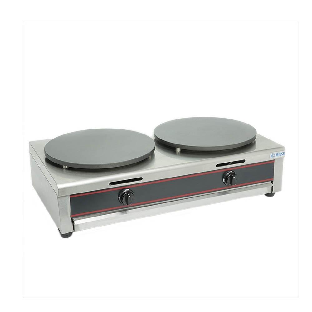 CREPERA MIGSA GM-2 | Crepera Doble Teflon | Gas | Acero Inoxidable | Crepas Dulces Saladas