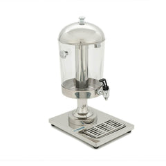 DESPACHADOR DE JUGOS MIGSA ZCF301B | Despachador de Jugos Charola de Residuos 1 Tanque 8 Litros | Tubo Intermedio para Hielo Independiente | Acero Inoxidable y Acrílico | Restaurantes Cafeterías Bar