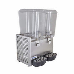 DESPACHADOR DE BEBIDAS POLAR DB-18X2 | Despachador de Bebidas Bandeja Evita Escurrimientos 2 Tanques 18 Litros c/u | Enfría Bebidas a 5°C | Acero Inoxidable | Restaurantes Cafeterías Bar