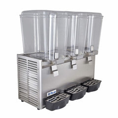 DESPACHADOR DE BEBIDAS POLAR DB-18X3 | Despachador de Bebidas Bandeja Evita Escurrimientos 3 Tanques 18 Litros c/u | Enfría Bebidas a 5°C | Acero Inoxidable | Cafetería Bistro Desayunador